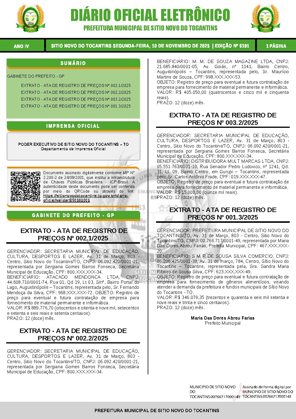Diário Oficial - Edição 191