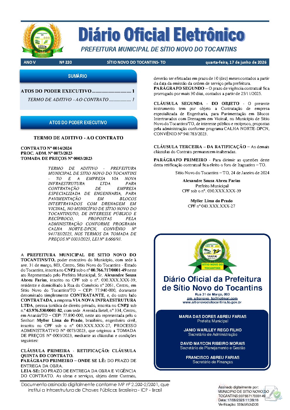 Diário Oficial N° 220