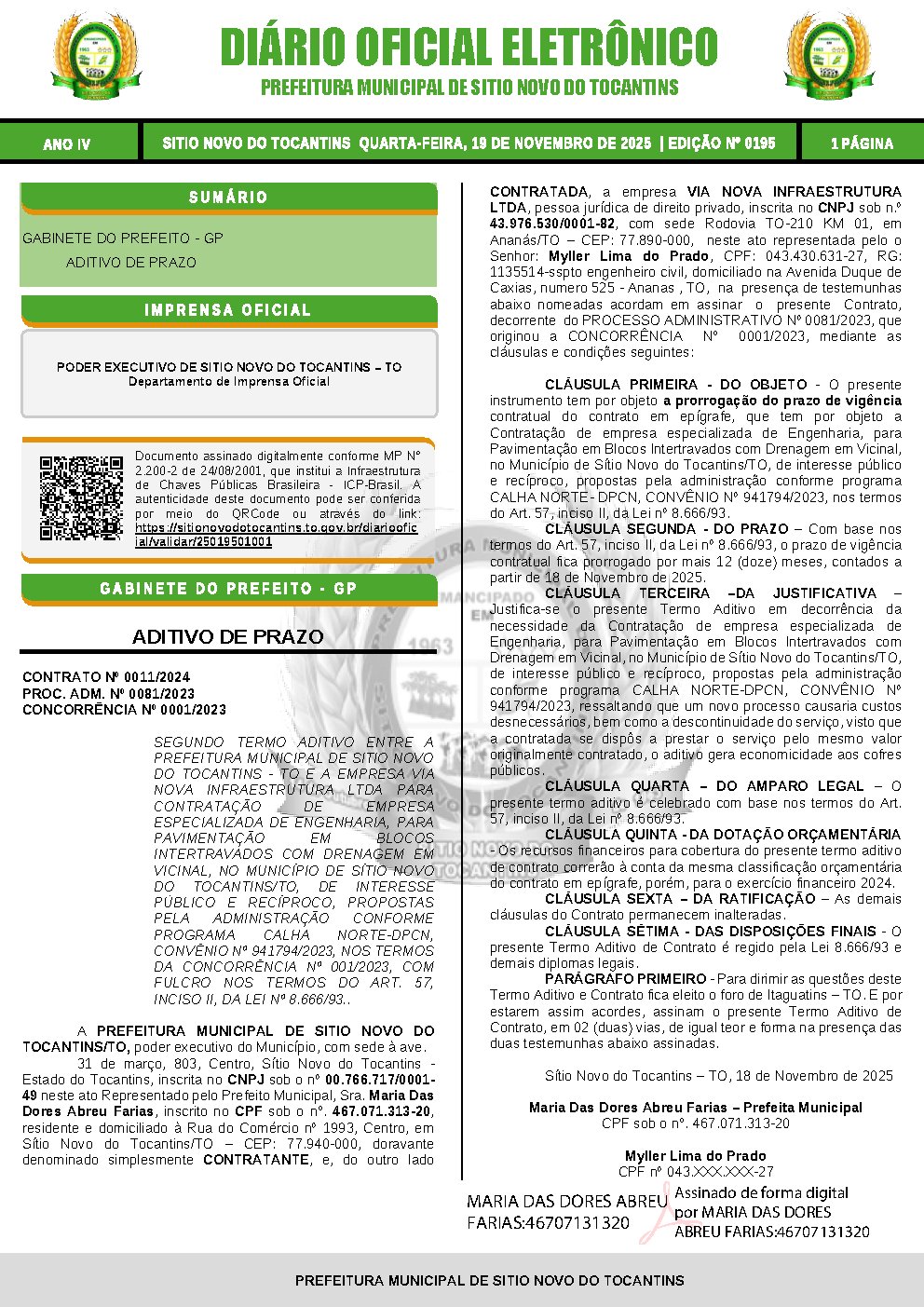 Diário Oficial - Edição 195E