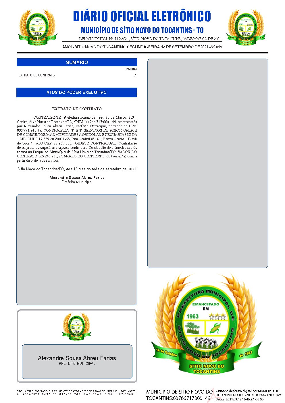 Diário Oficial - Edição 019