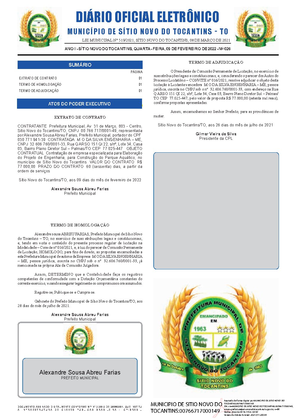 Diário Oficial - Edição 026