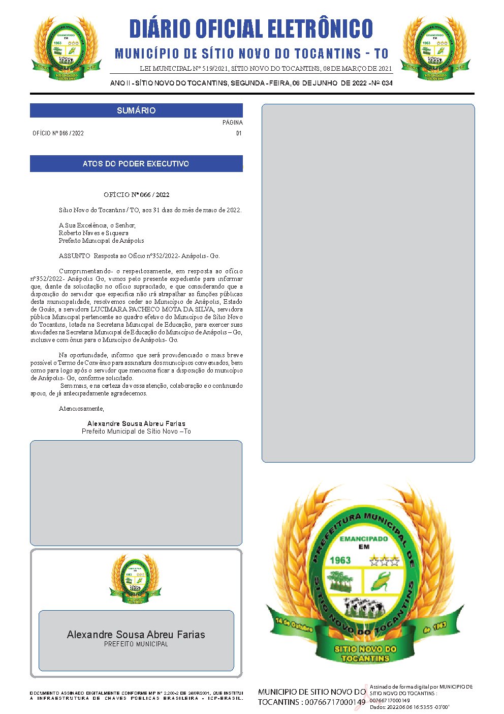 Diário Oficial - Edição 034