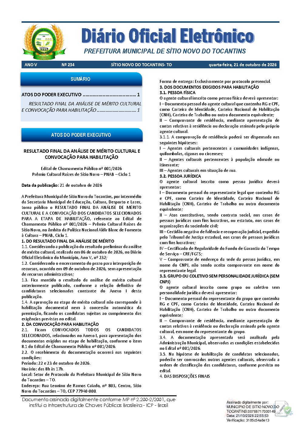 Diário Oficial N° 234