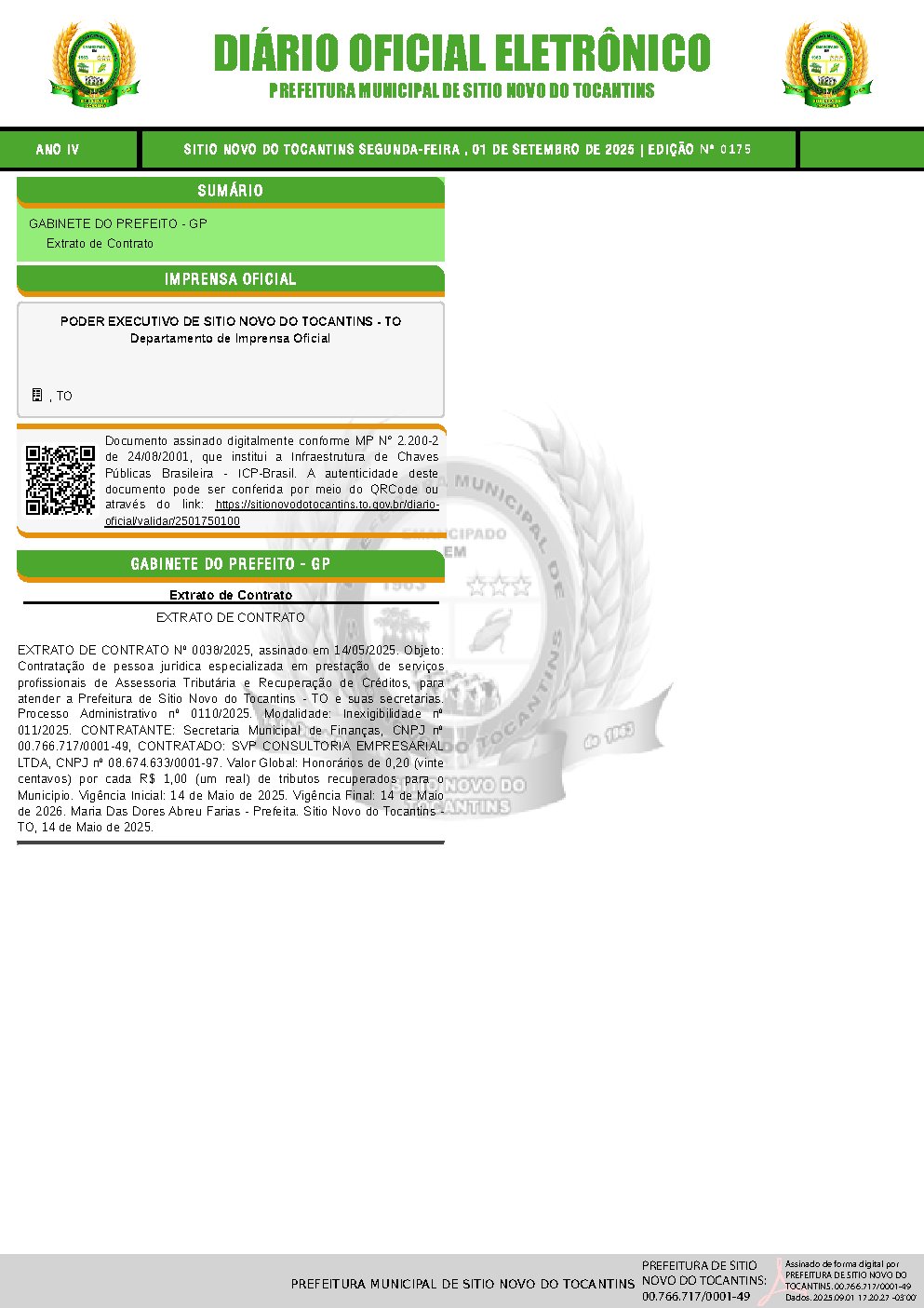 Diário Oficial - Edição 175