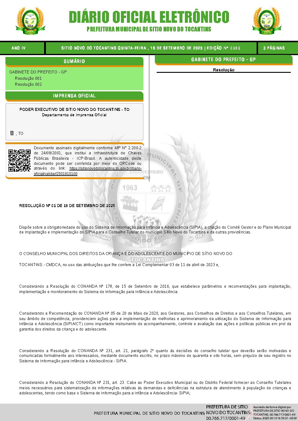 Diário Oficial - Edição 181