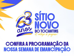 PROGRAMAÇÃO: Sítio Novo, 63 anos!
