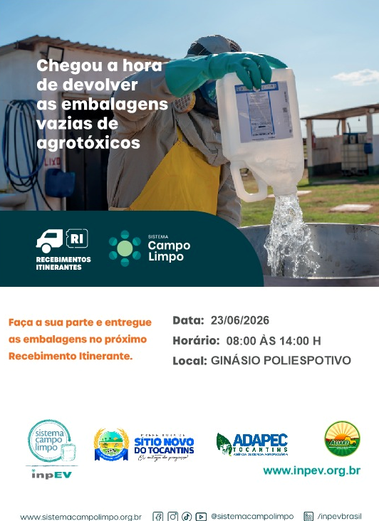 CAMPANHA DE RECOLHIMENTO DE EMBALAGENS VAZIAS DE AGROTÓXICOS
